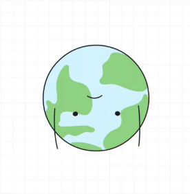 An illustration for the Department for Health & Social Care: Covid Explained campaign that shows an image of an anthropomorphised earth, turned upside down.