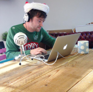 Pete on his laptop analysing and planning digital projects