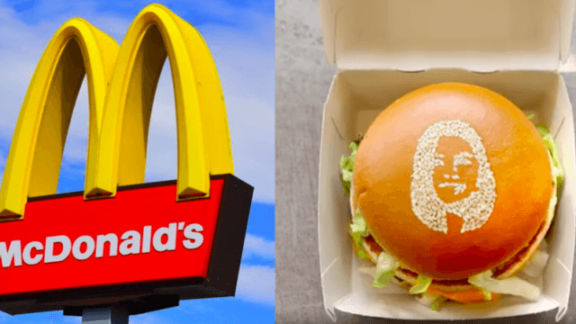 Image of McDonald's sign and personalised Big Mac. 