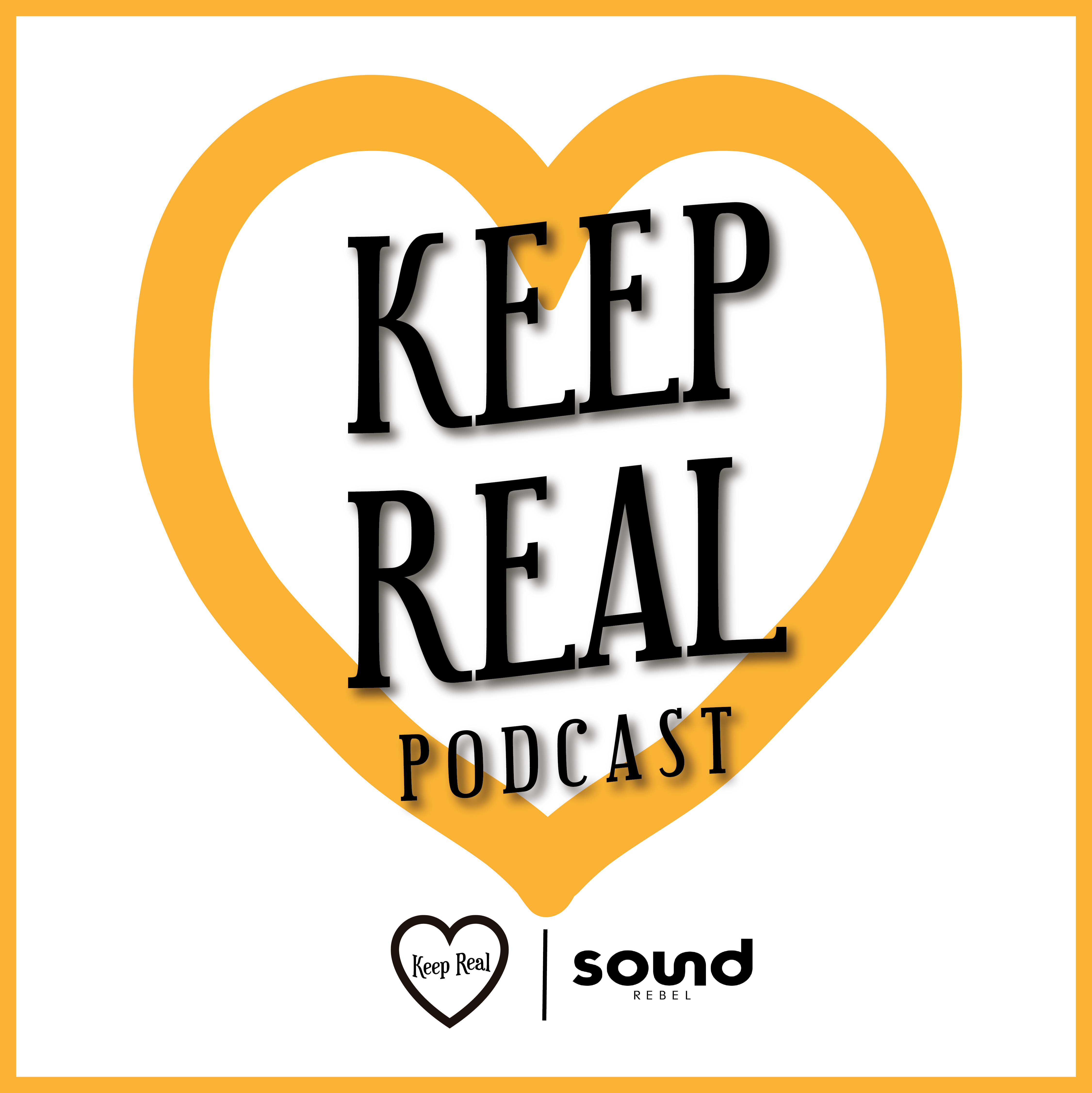 Image of the Keep Real podcast logo with heart