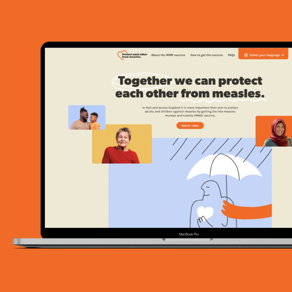 Laptop screen with campaign landing page