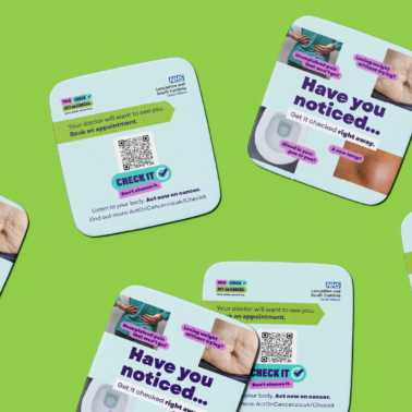 drink coaster with key campaign message